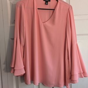 Women's Pink Bell Sleeve Top